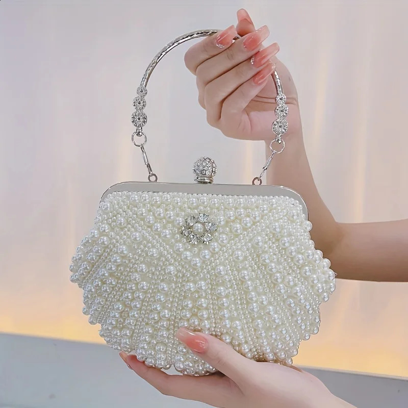 Womens Evening Bag Artificial Pearl Purse Evening Clutch Bag Wedding Purse Bridal Prom Handbag Party Bag 250122
