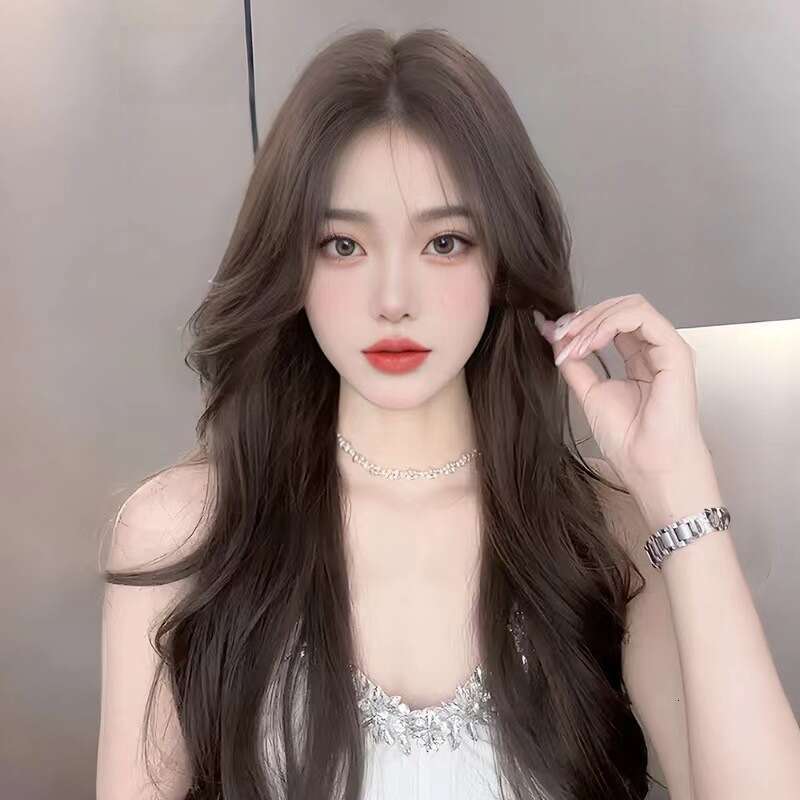 Lace Front Wig Cover T Shape New Product Small Lace Wig Women S Full Head Cover Mid Split Fluffy Figure Eight Bangs Long Curly Hair Straight Hair Wig