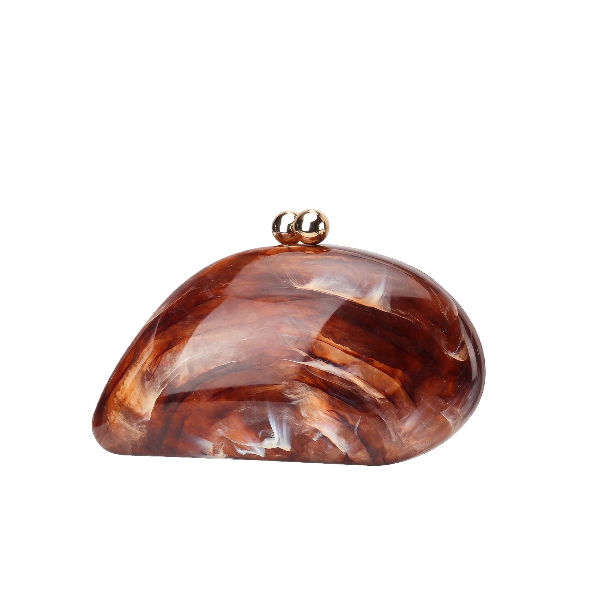 Fashionable French Marble Pattern Lock Box Acrylic Shell Bag, Banquet Goose Egg Box, Hand-Held Crossbody Bag
