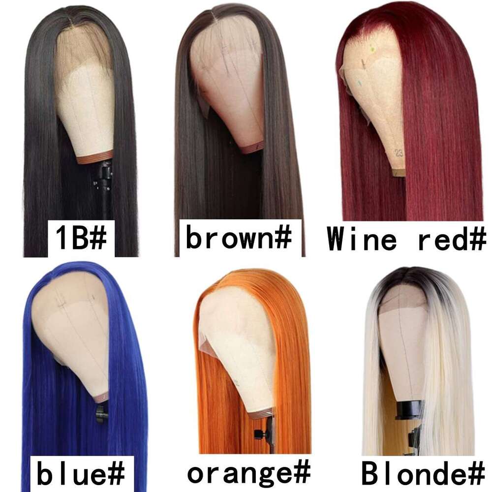 Lace Front Wig Cover T Shape Wig T Shaped Front Wig Full Head Cover Mid Split Long Straight Lace Hair Wigs