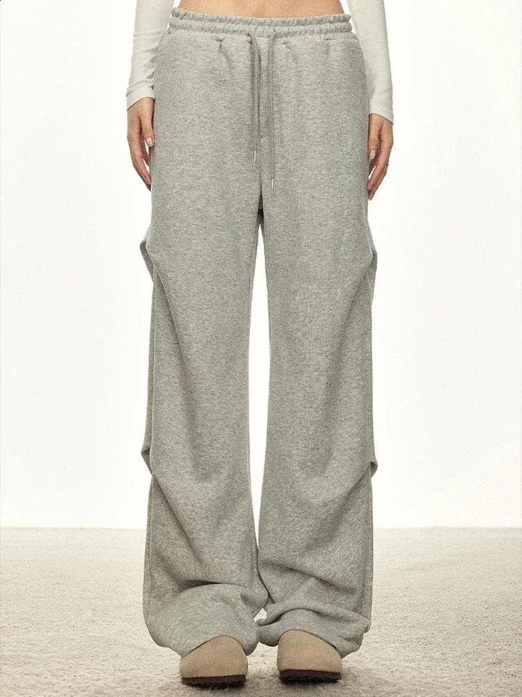 HOUZHOU Vintage Baggy Joggers Sweatpants Y2k Woman Harajuku Streetwear Sports Pants Korean Fashion Pleated Oversized Trousers 250117