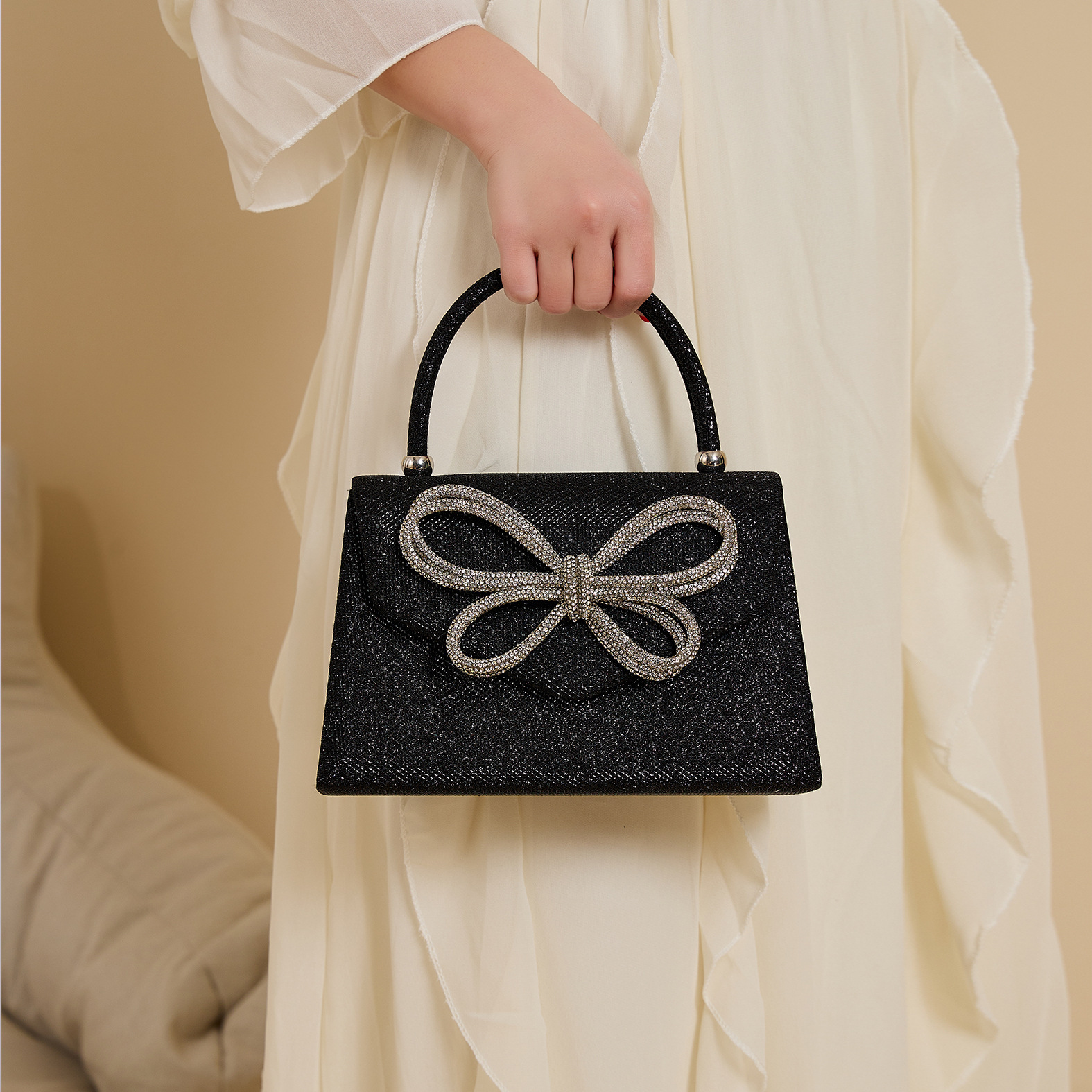 Dinner Rhinestone Butterfly Wedding Gift Handbag, Crossbody Bag, Straight Dress Bag