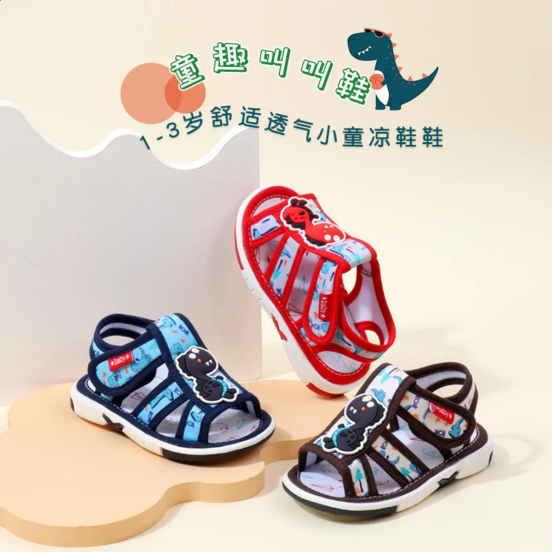 Baby Sound Shoes Toddler Prewalking Summer Sandal High Quality Cute Animal for Boys and Girls Kid Squeaky Sneaker MY2402 250118