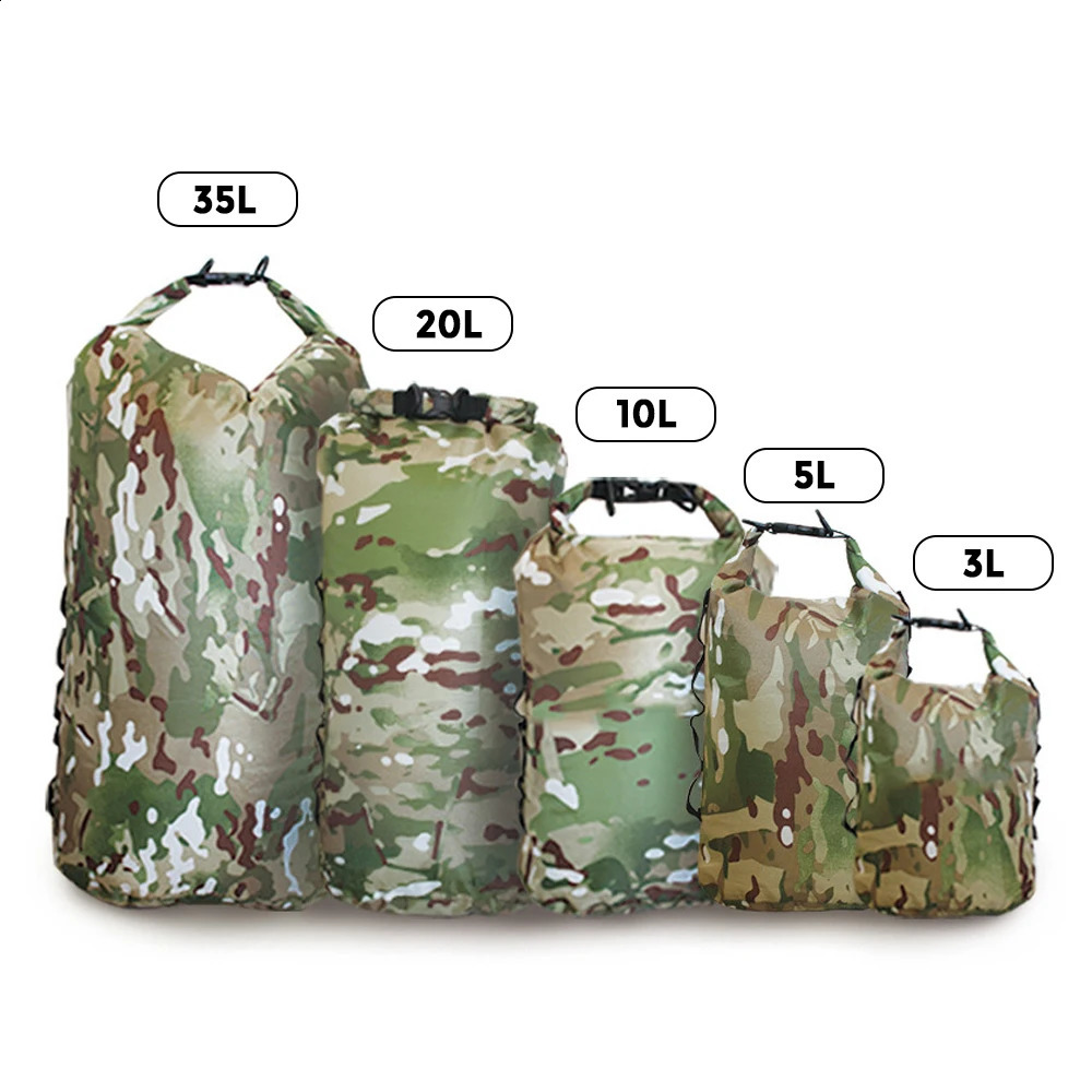 Waterproof Dry Bag Lightweight Outdoor Sack w Shoulder Straps for Boating Kayaking Hiking Camping Rafting Fishing Supplies 250121