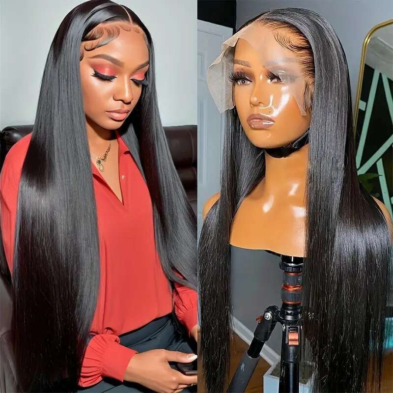 Lace Front Wig Cover T Shape Ladies Fashionable Wig Hot Selling Front Lace Mid Split Long Straight Synthetic Headband
