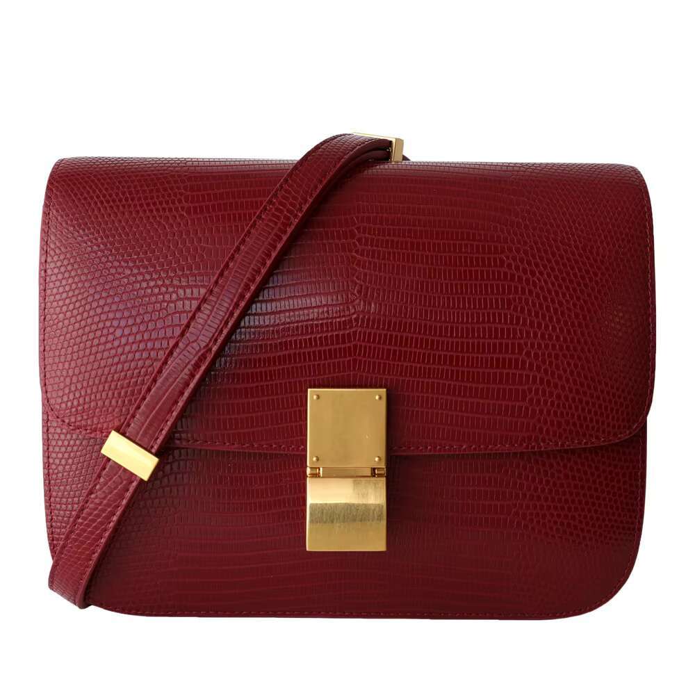 Messenger - Tofu Lizard Pattern Box For Ladies, Fashionable Leather Hot Shoulder Bag - Ladies,
