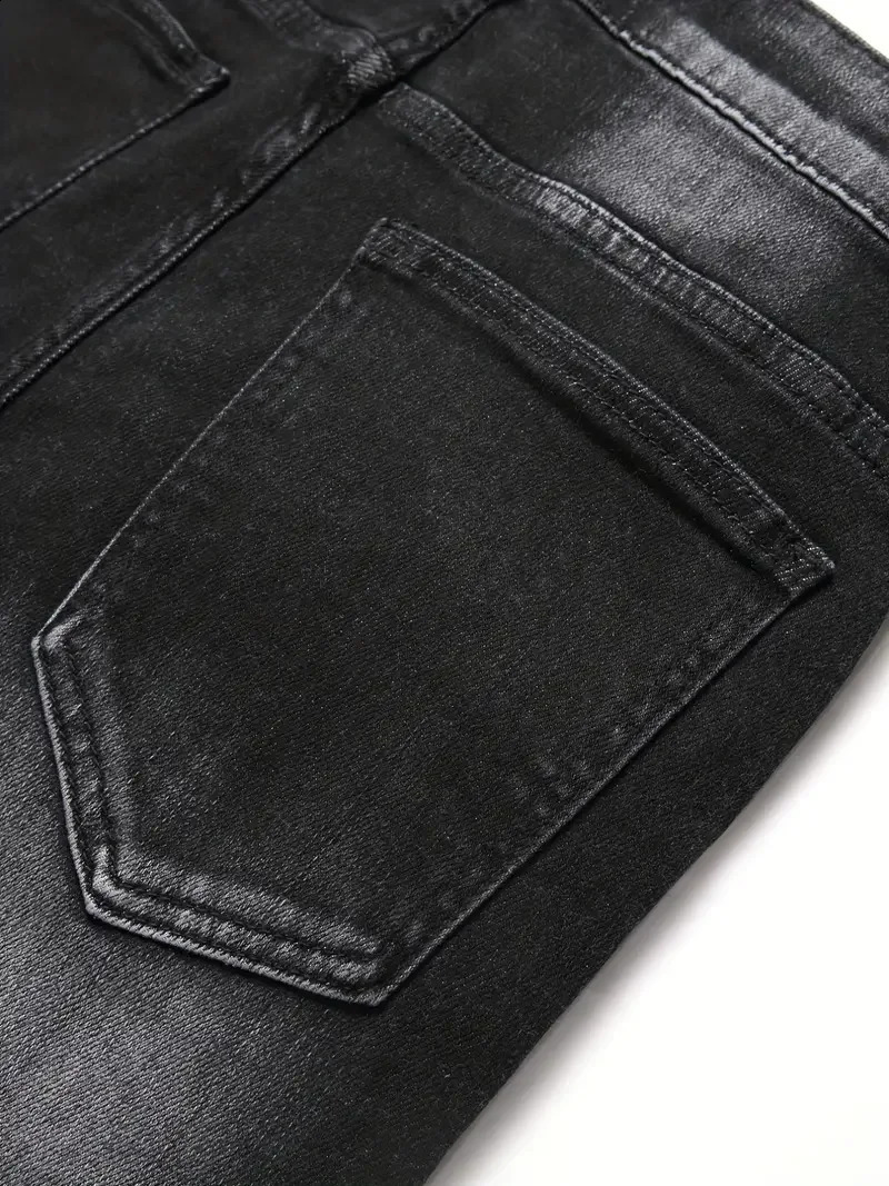 Mens Stretchy Denim Jeans For Men Simple Slim Casual Straight Fashion Classic Pants Cargo Solid Streetwear Trousers 250121