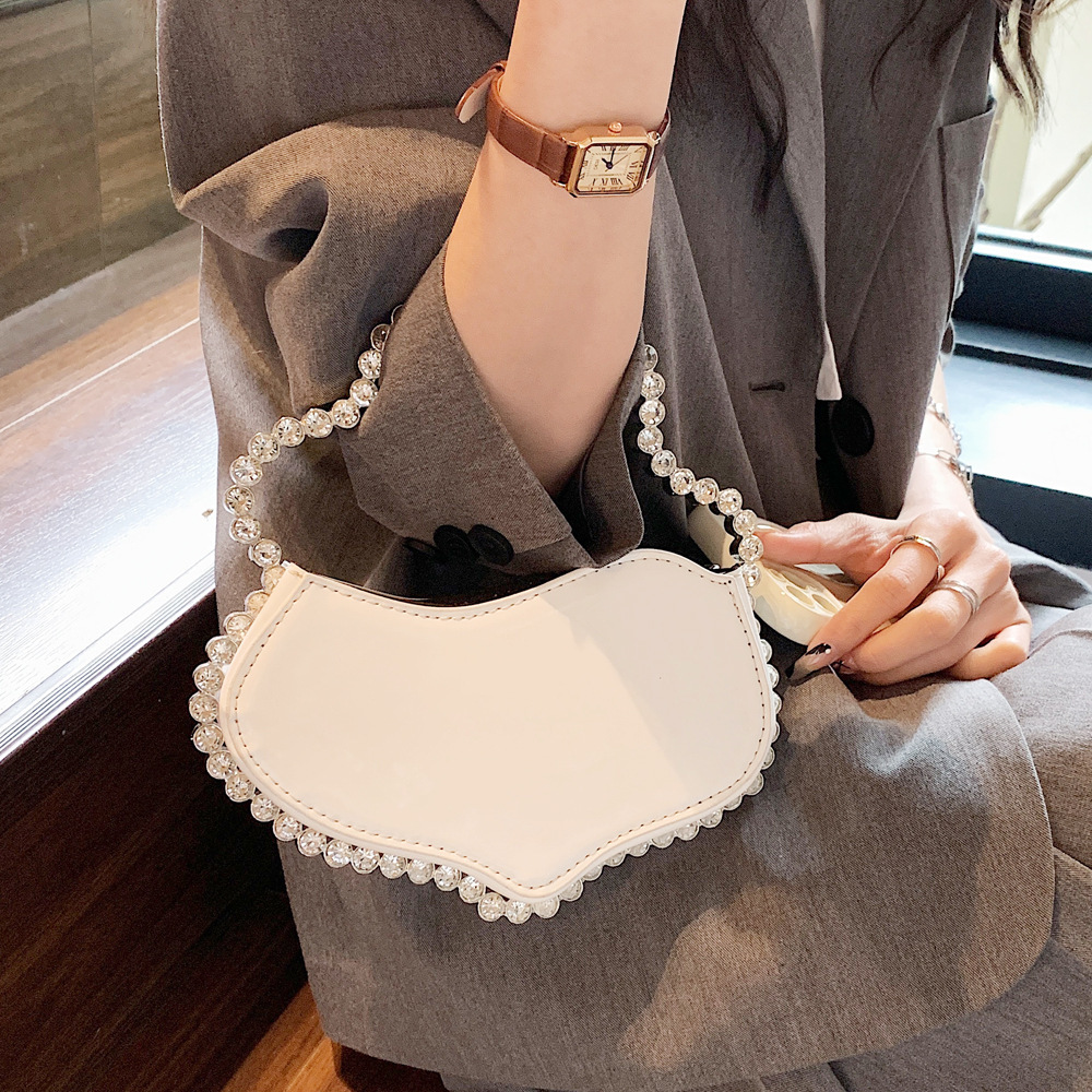 2023 New Water Irregular Women's Banquet Bag, Set Sparkling Diamond French Mobile Phone Handheld Bag