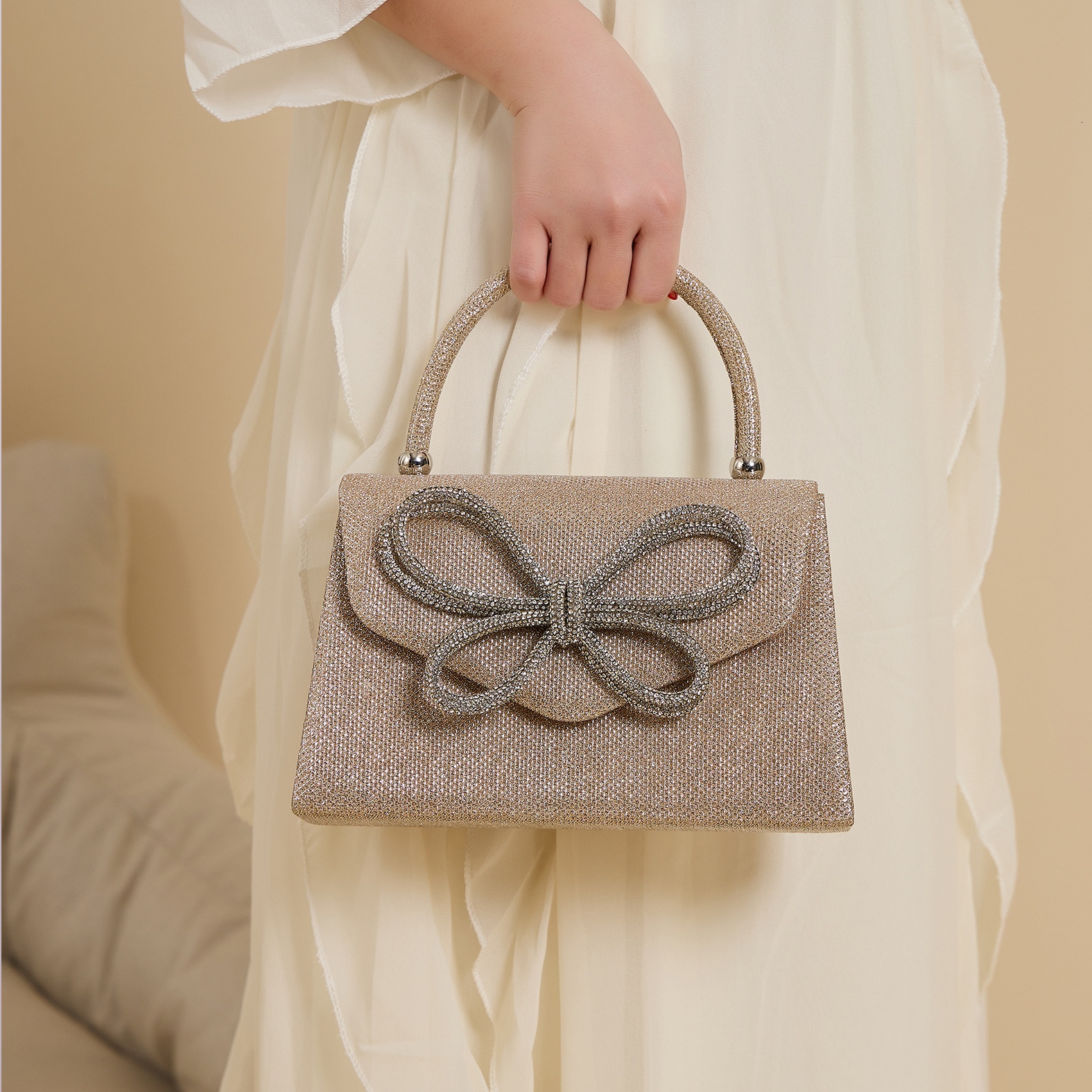Dinner Rhinestone Butterfly Wedding Gift Handbag, Crossbody Bag, Straight Dress Bag