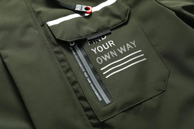 TINGHUO Jacket Mens spring and autumn cargo multi-pocket plaid mens jacket breathable windproof zipper long sleeve Coats 250117