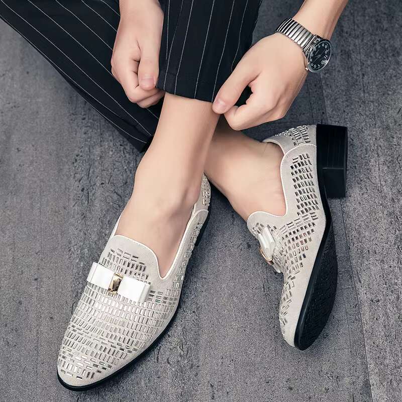 Casual Shoes Men Loafers Brand Rhies Italy Fashion Male Designer Wedding Elegant Moccasins Slip-On Driving Shoe