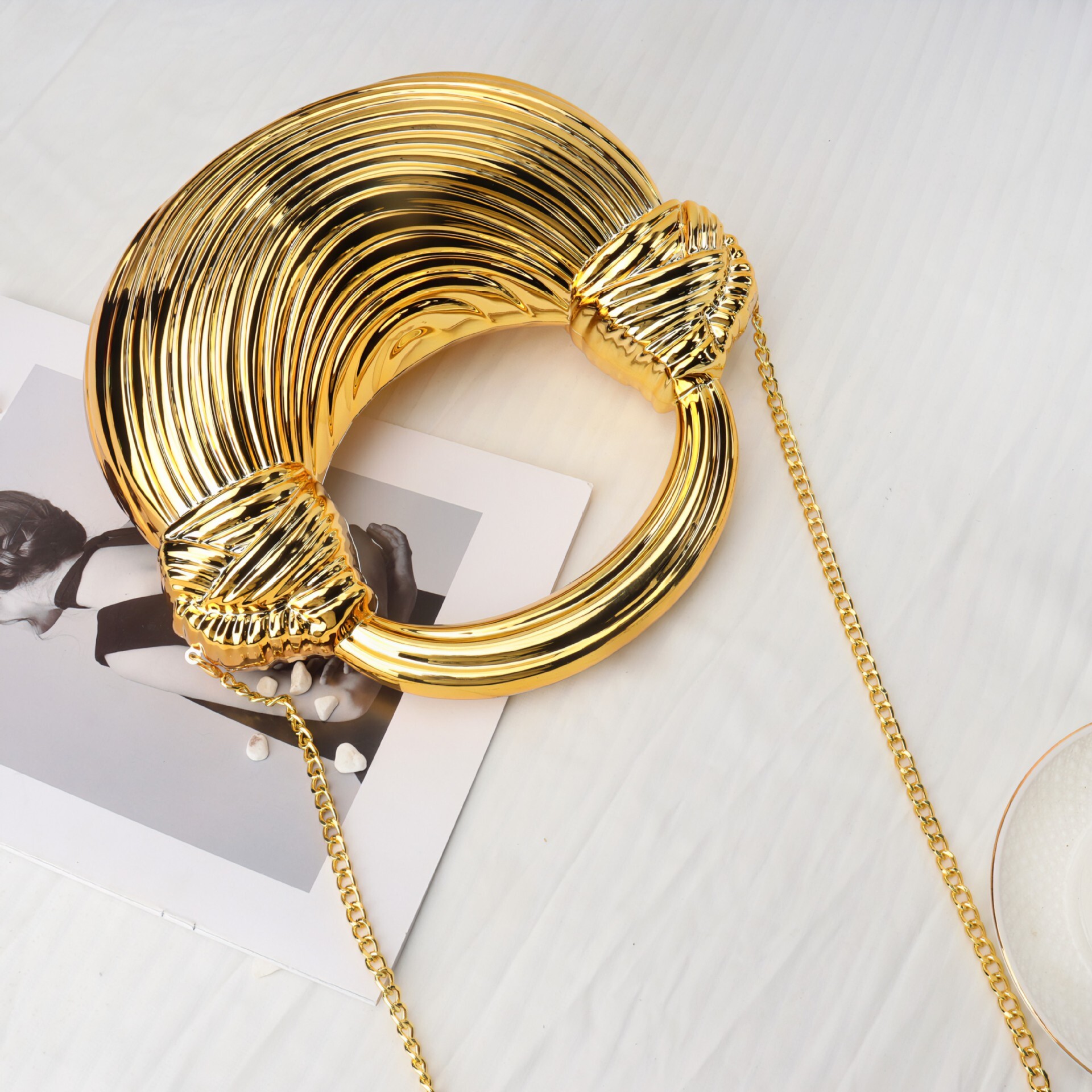 Shiny Acrylic New Noodle Knot Rope Dumpling Cloud Handheld Personalized Trendy Single Shoulder Banquet Bun
