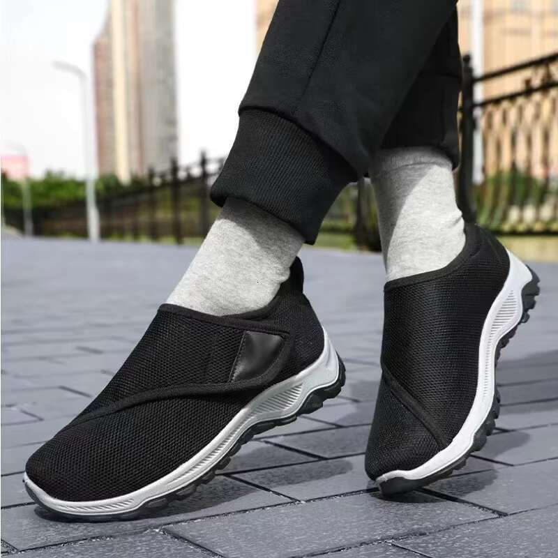 Men's Casual Comfortable Soft Diabetic Man Shoe Adjustable Wide Feet Flat Outdoor Anti-slip Male Tennis Shoes tenis