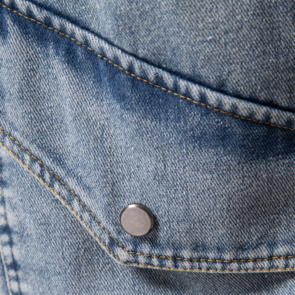 AIOPESON Autumn Winter Fur Collar Jacket for Men Warm Thicken Fleece Mens Jeans and Coat Casual Fashion Denim 250109Z