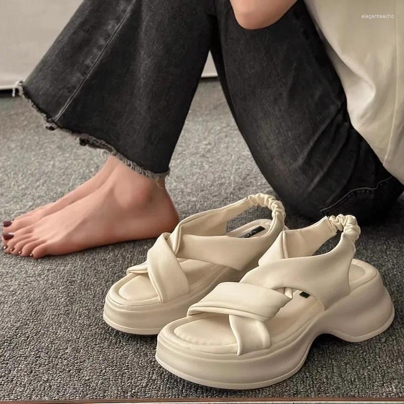 2025 S Fashion Designer Sandals Women S Summer Style Strapless Platform Casual With Thick Sole For Beach Outfits French Dress Roman Shoes