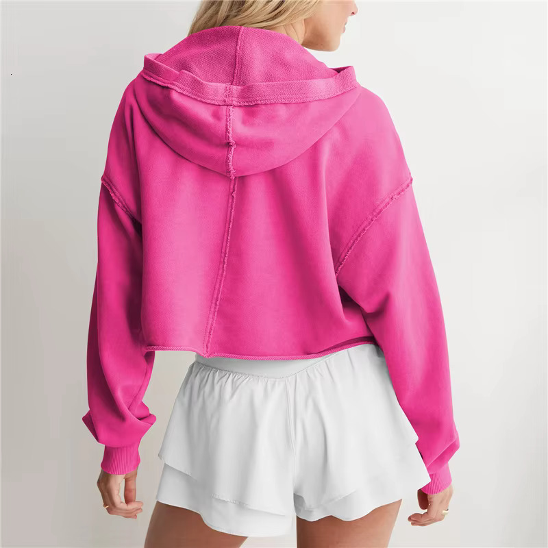 Y2k Solid Color V Neck Sweet Casual Fall Winter Hoodie Cozy Warm Women's Fashion Pullover Women Clothing