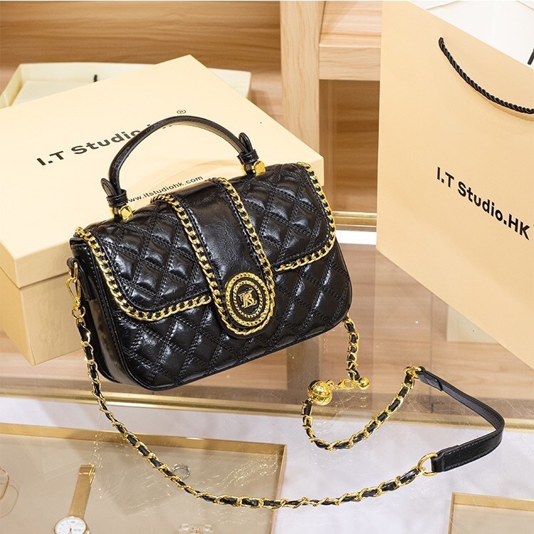 BANEVANF Queen 2024 new product, high-end leather diamond grid chain women's bag, single shoulder crossbody bag