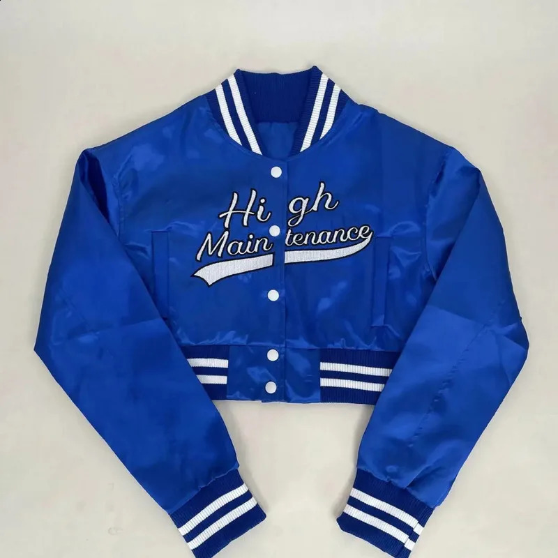 In Spring Autumn Letter Embroidery Short Jacket For Women Sexy Streetwear Y2k Crop Coat 250118