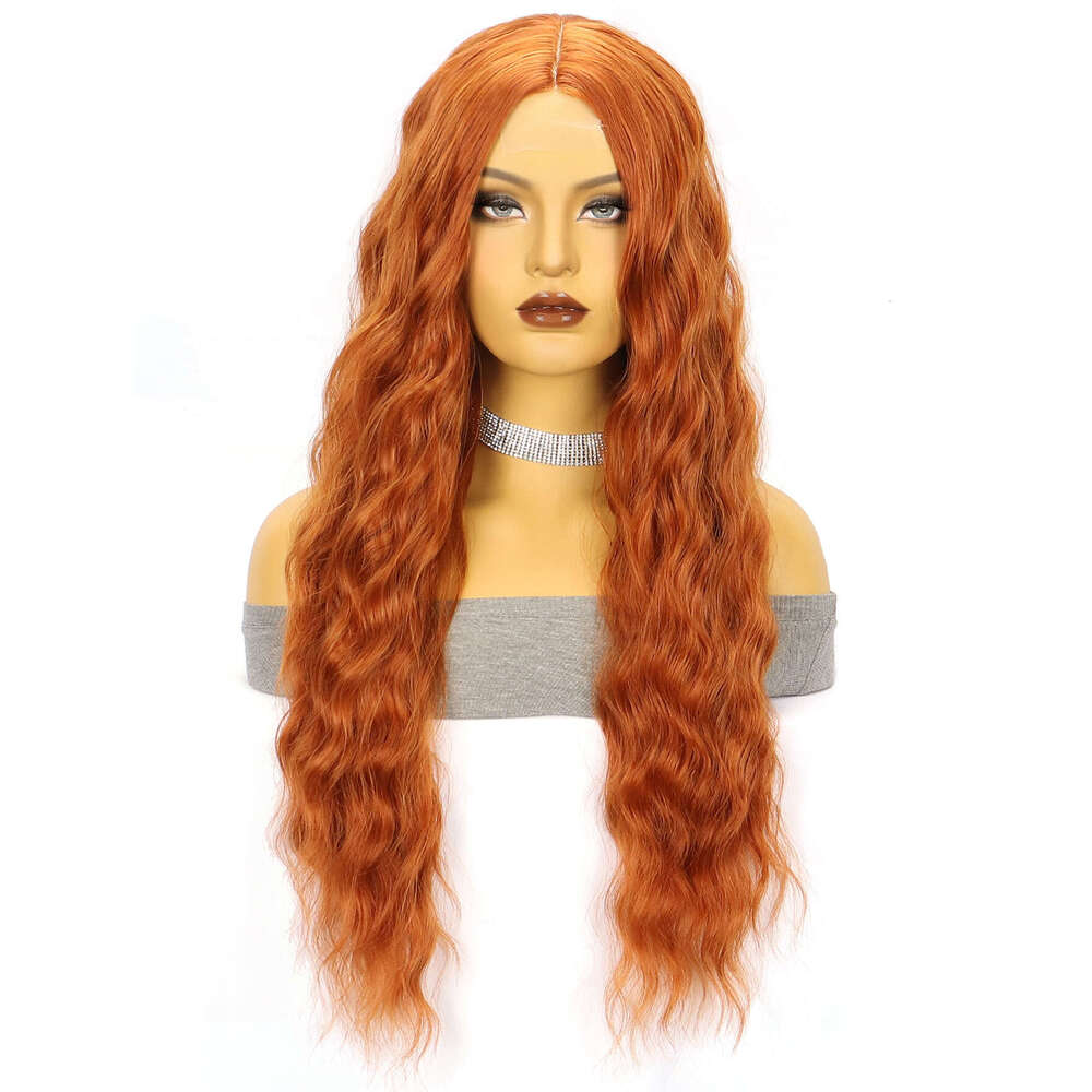 Lace Front Wig Cover T Shape New Brown Straight Hair With Big Waves Long Curly Hair Synthetic Front Lace Women S Wig Headband Small Size