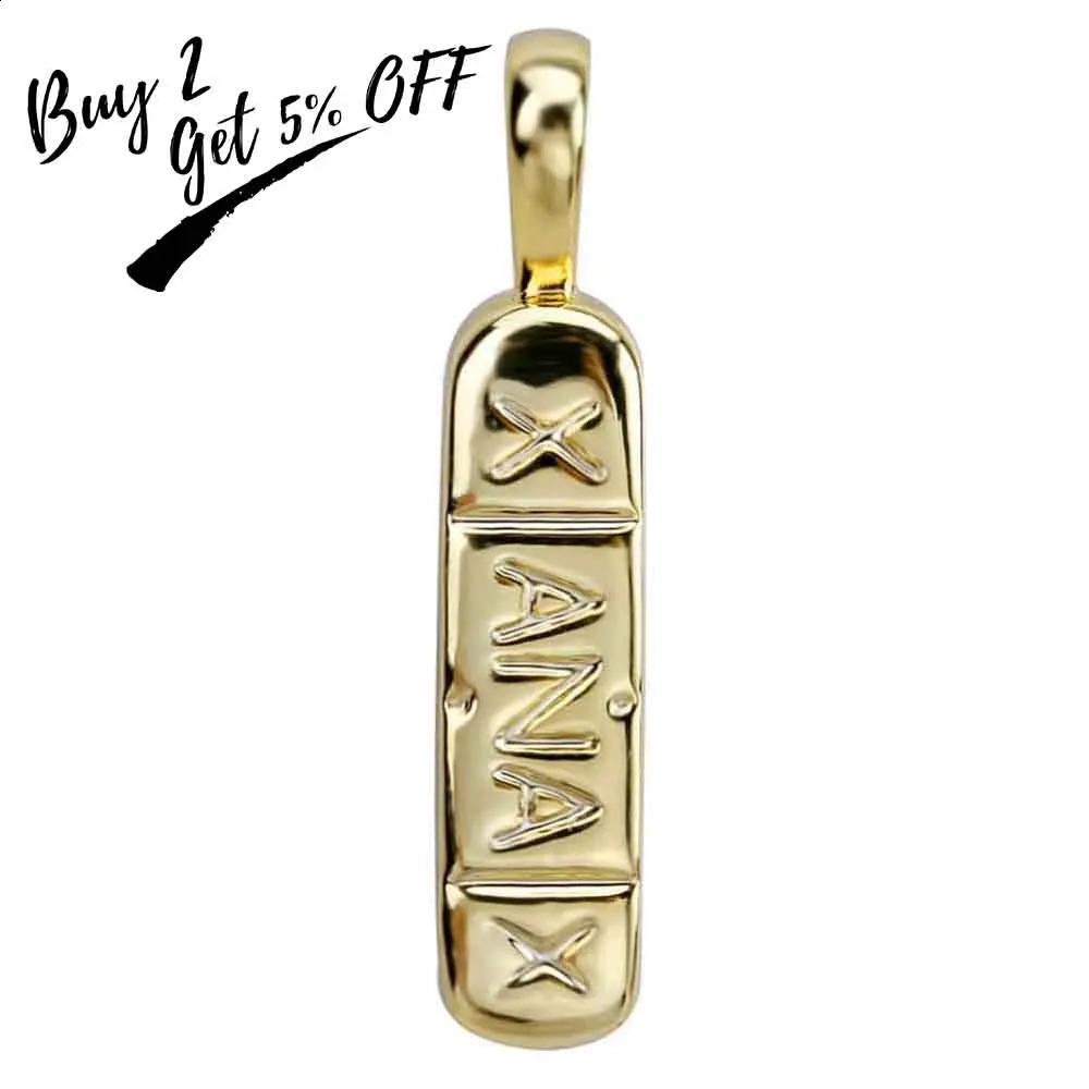 TOPGRILLZ Hip Hop Trendy Jewelry Gold Color Brass Xanax Pill Pendant Necklace Charm For Women Men With 24 30 Rope Chain 250115