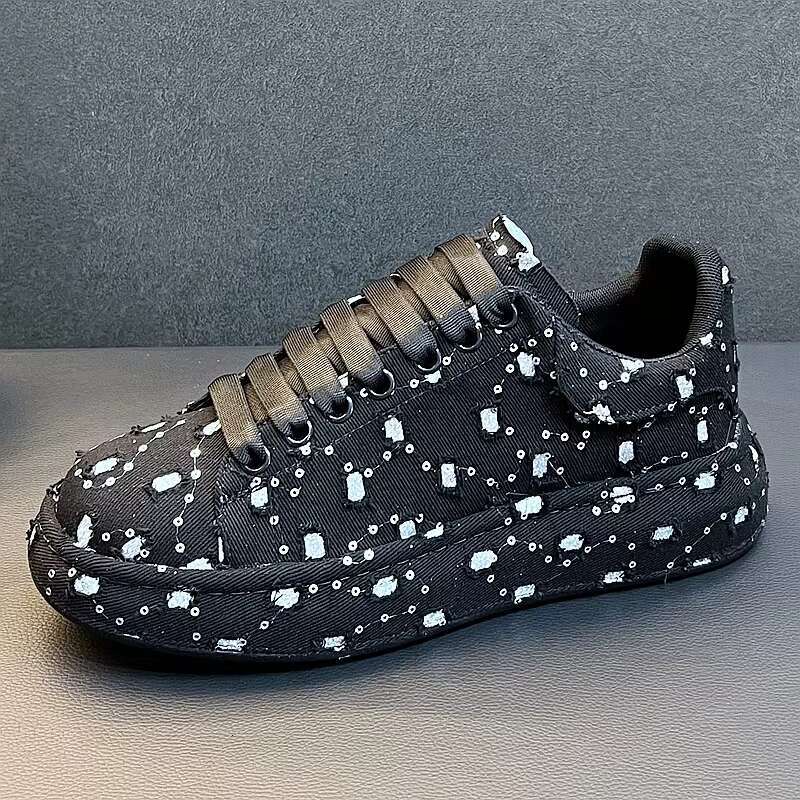 New Arrival Men Fahsion Causal Canvas Board Shoes Spring Autumn Designer Green Youth Trending Thick Bottom Sneakers