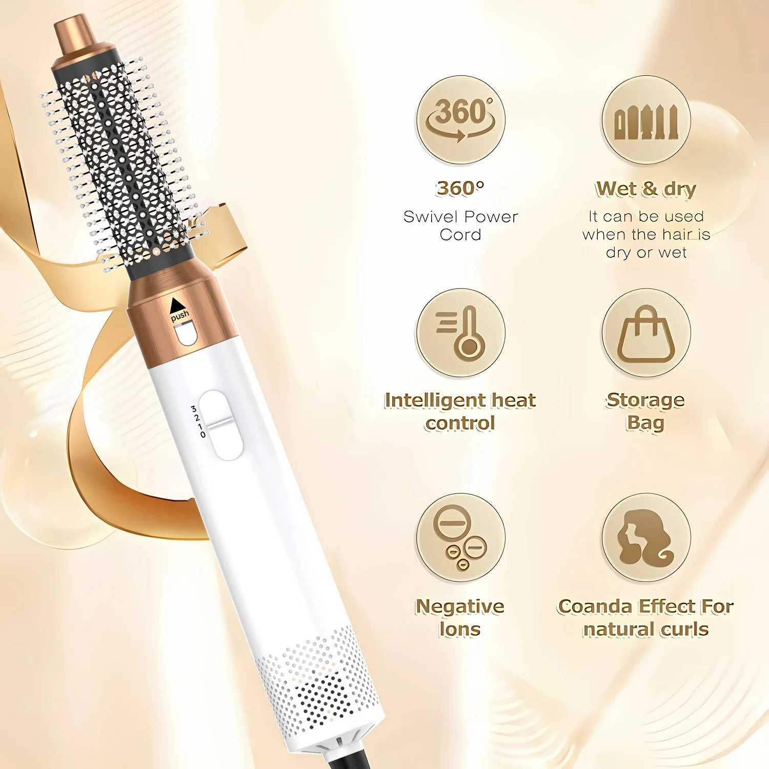 Professional 5 in 1 Hair Dryer Hot Air Comb Curler For Hair Dryer Styling Tool Hair Straightener Hairdressing Tool Z250122