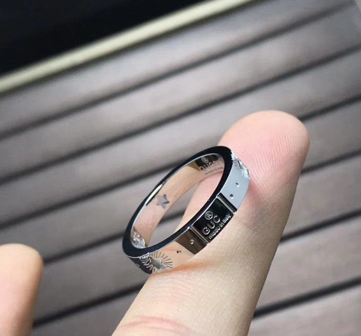 Made in italy luxury branded engrave hollow 4mm star Ring 18K Gold Silver Stainless Steel letter Rings Women men designer lovers wedding Jewelry Lady Gifts size 6 7 8 9