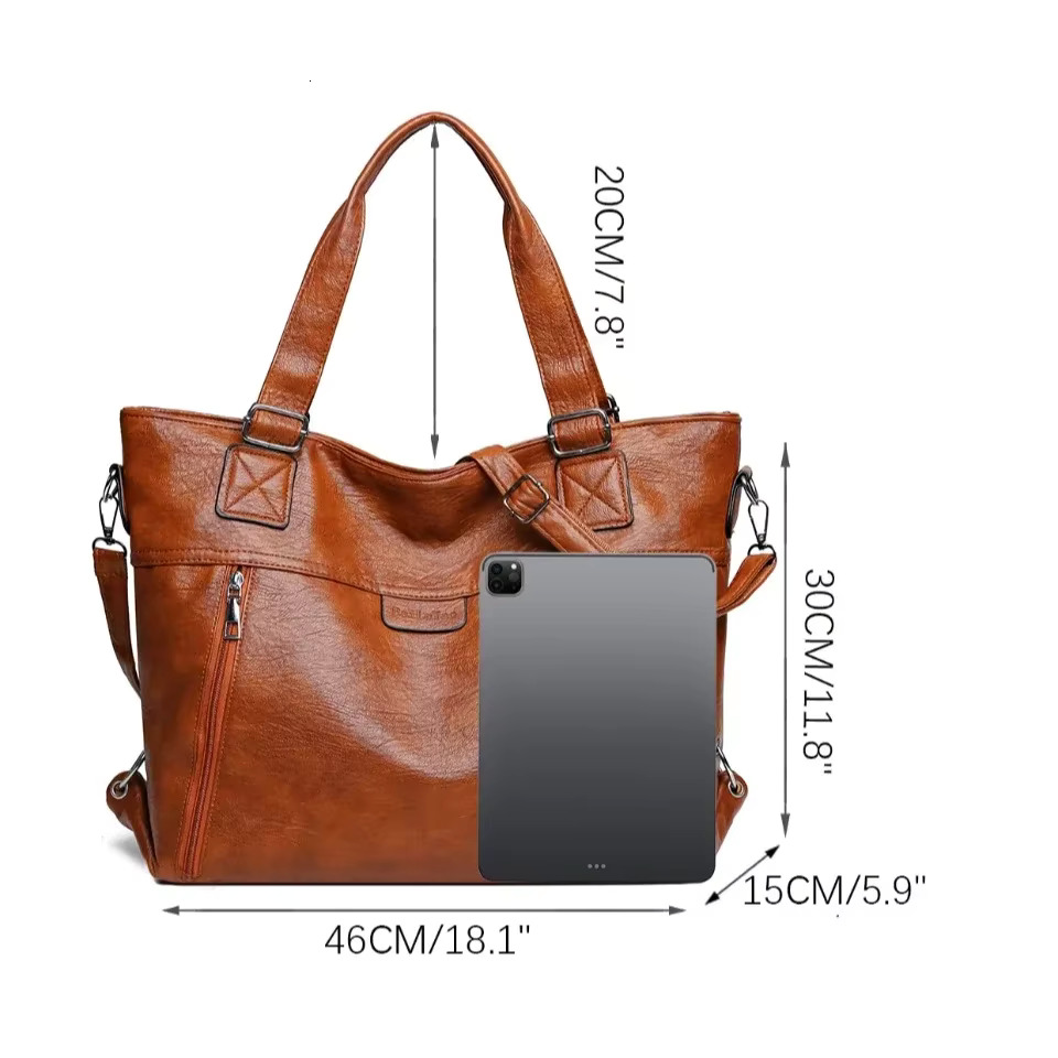 Fashion Retro Women's Handbag Trendy Shoulder Bag, Multi-Layer Tote Large Capacity Crossbody Bag