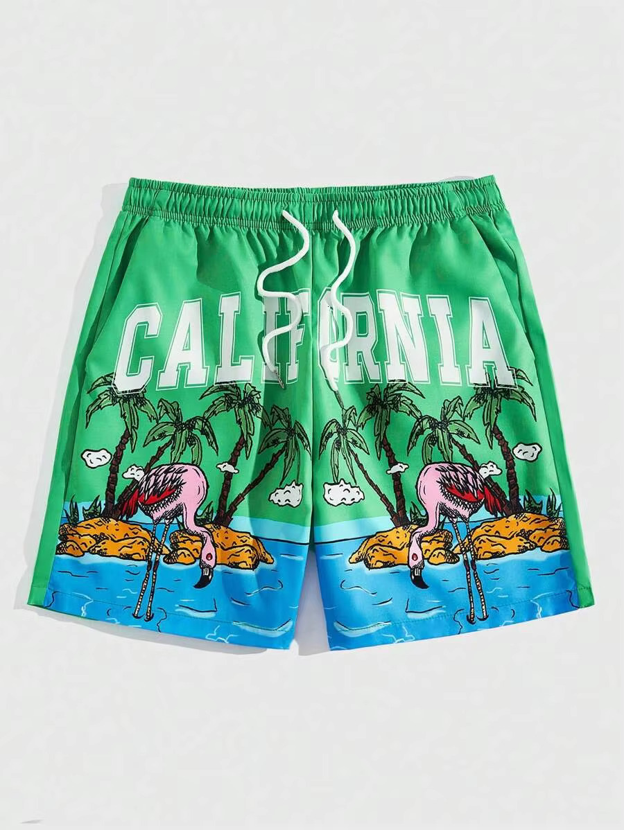 New Men's Summer Loose 3D Printing Casual Animation Print Haruku Sports Quick Drying Shorts