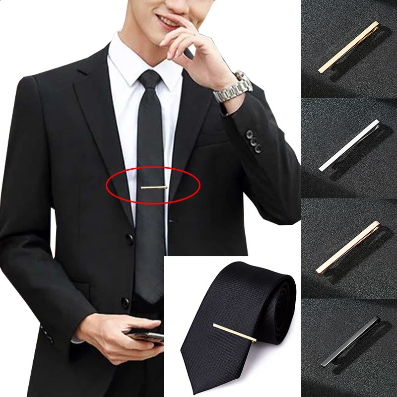 Simple Fashion Tie Clips MenS Metal Necktie Daily Business Wedding Ceremony Tie Clip Pin Men Party Jewelry Accessories Gift250120