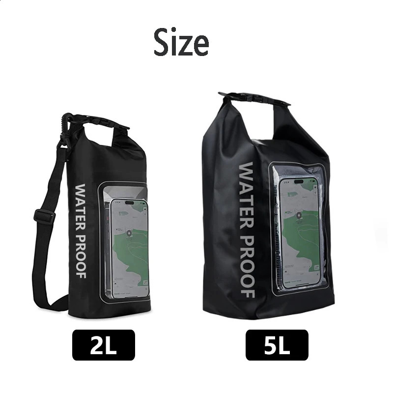2L 5L Dry Bag Touch Screen Waterproof Bags Beach Phone Pouch For Trekking Drifting Rafting Surfing Kayaking Outdoor Sports 250121