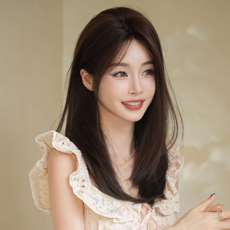 Lace Front Wig Cover T Shape Wig Women S Hair Hand Woven Synthetic Lace Wig Korean Version High Temperature Silk Top Full Head Cover Long Straight Hai