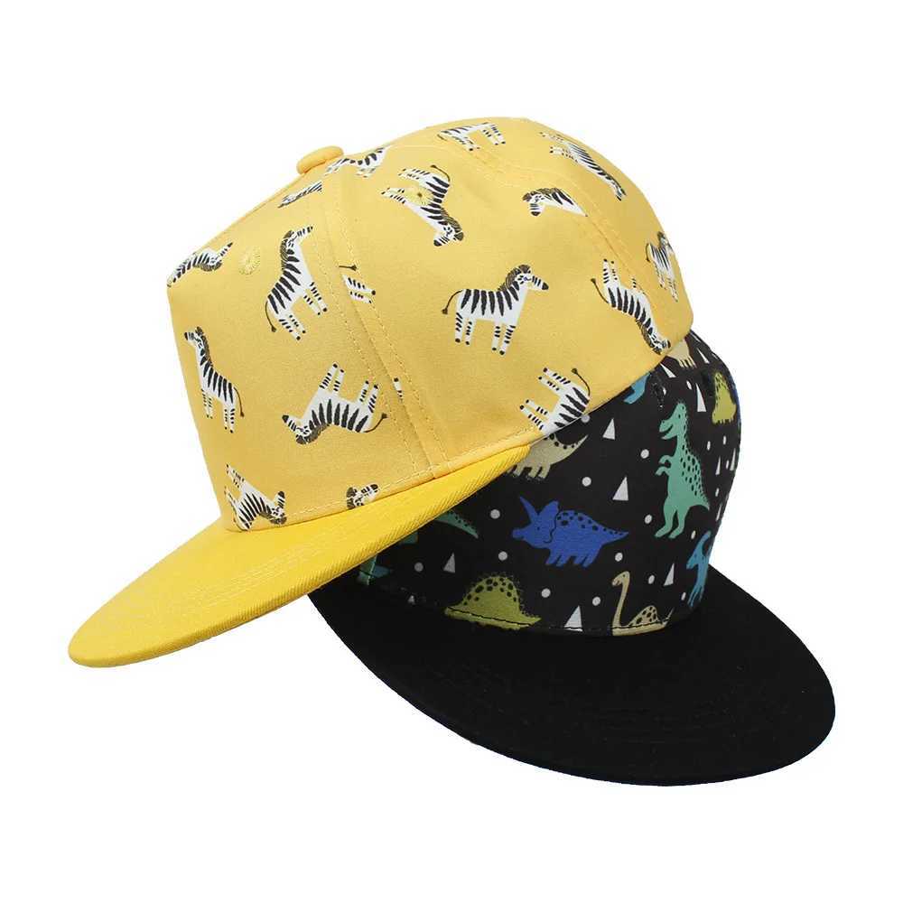 Kids dinosaur print Baseball Cap Outdoor Toddlers Hat Adjustable Trucker Cap Children Sun Hat For Boys Girls Ages 1-8 Years Old M250121
