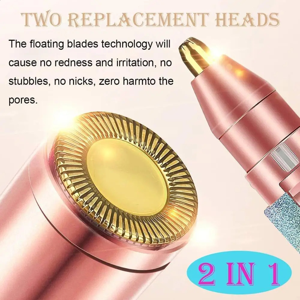 Electric Facial Hair Remover Eyebrow Trimmer Lipstick Shaver Painless Eyebrow Razor Lips Body Facial Hair Removal for Women 250121