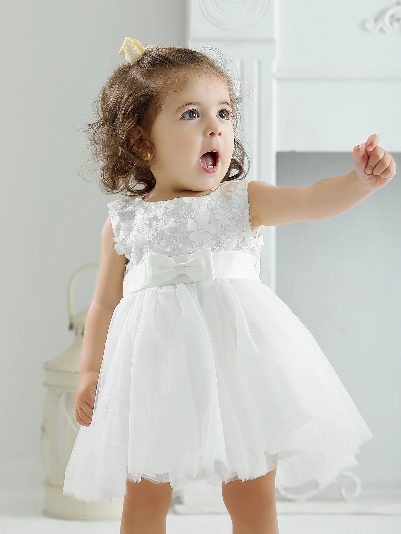 White Christening Dress for Baby Girl Baptism Dress Birthday Princess Clothes Christening Gowns Baby Dress 12 to 18 Months 250115
