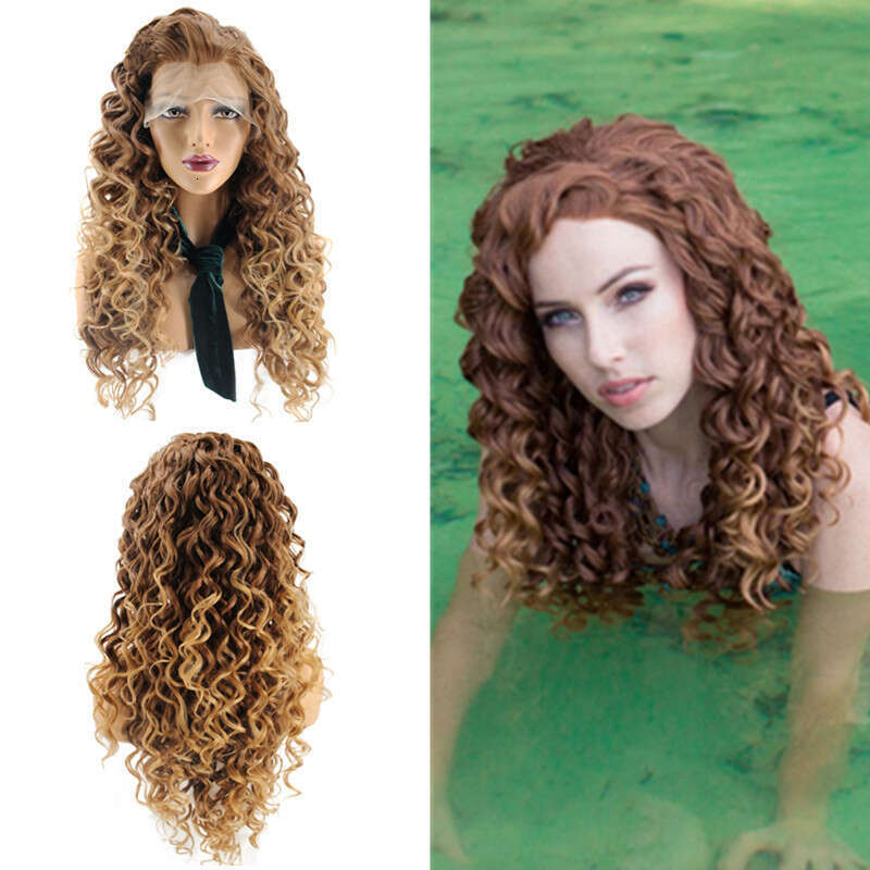 Lace Front Wig Cover T Shape Wig Synthetic Wig Lace Headband Small Curly Hair