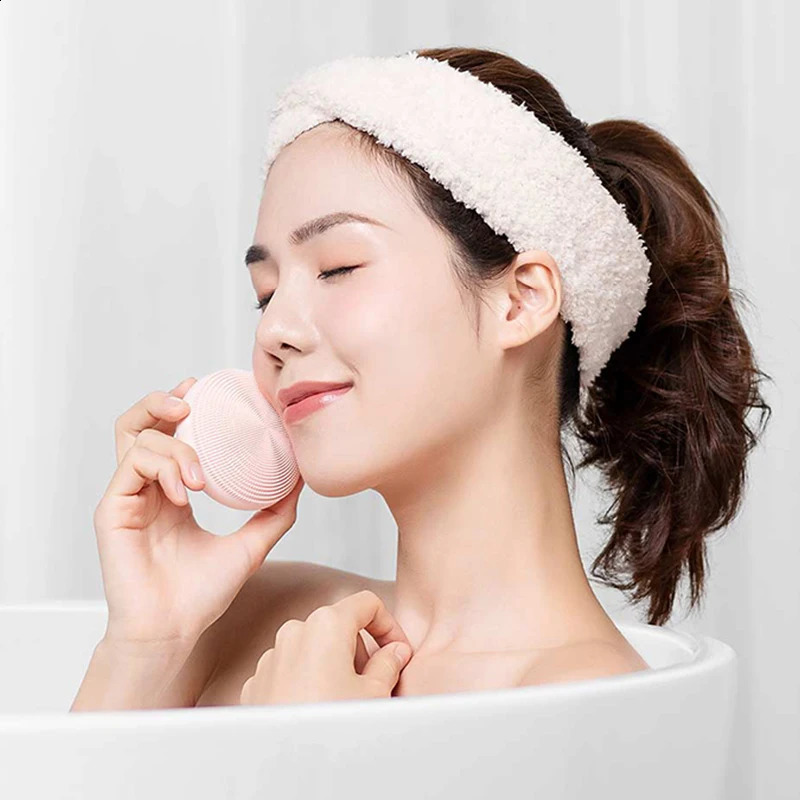 Mijia Facial Cleaning Brush Mijia Deep Cleansing Face Soft Bristles Waterproof Silicone Mi Electric Beauty Sonic Cleanser 250121