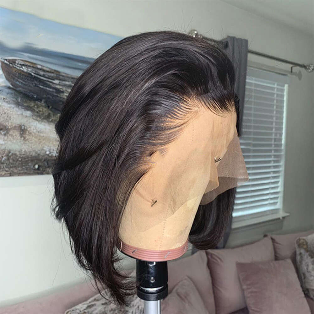 Lace Front Wig Cover T Shape Front Lace Real Person Wig Full Head Cover Human Hair Wigs