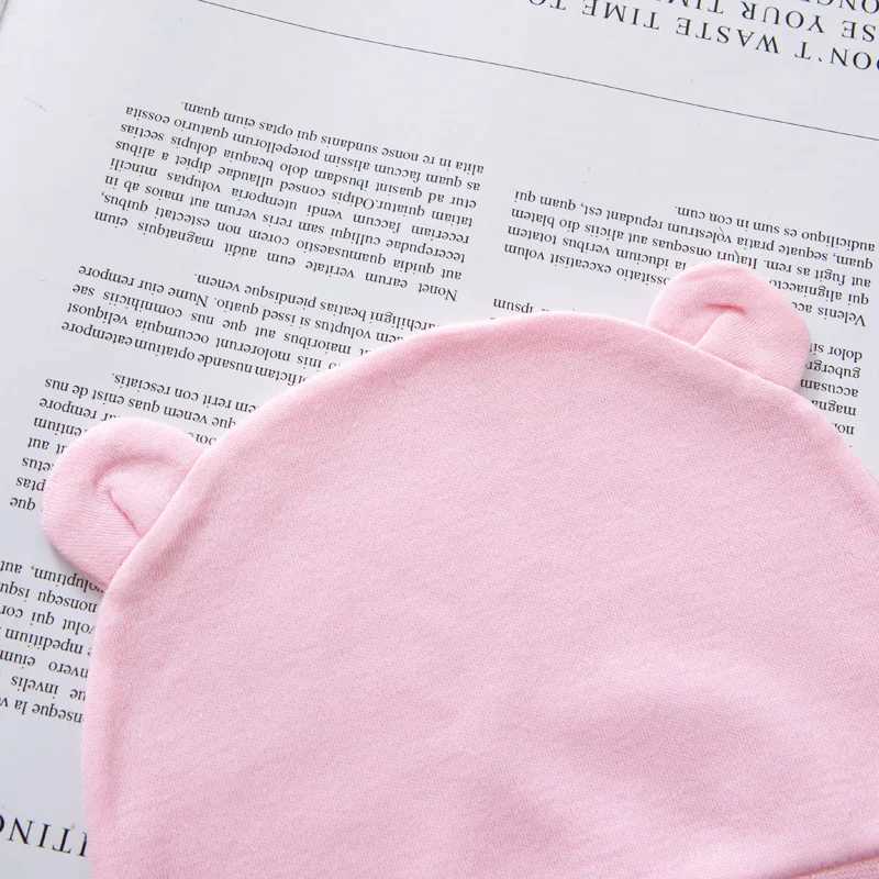 Korean Baby Pure Cotton Hat Cute Knitted Warm Newborn Cap Infant Beanie Solid Color Baby Girl Boy Soft Crochet Hats with Wing M250121