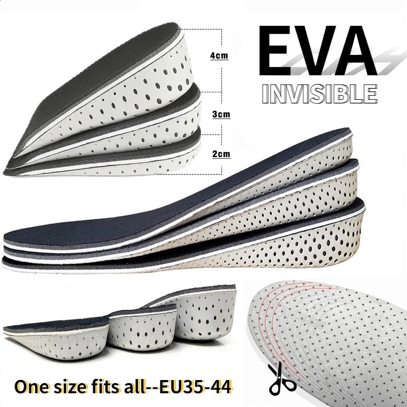 4cm3cm2cm Increasing Heel Lifting Inserts Unisex EVA Insoles Breathable Memory Foam Full Half Cushion Increase Shoes Lift Pads 250121