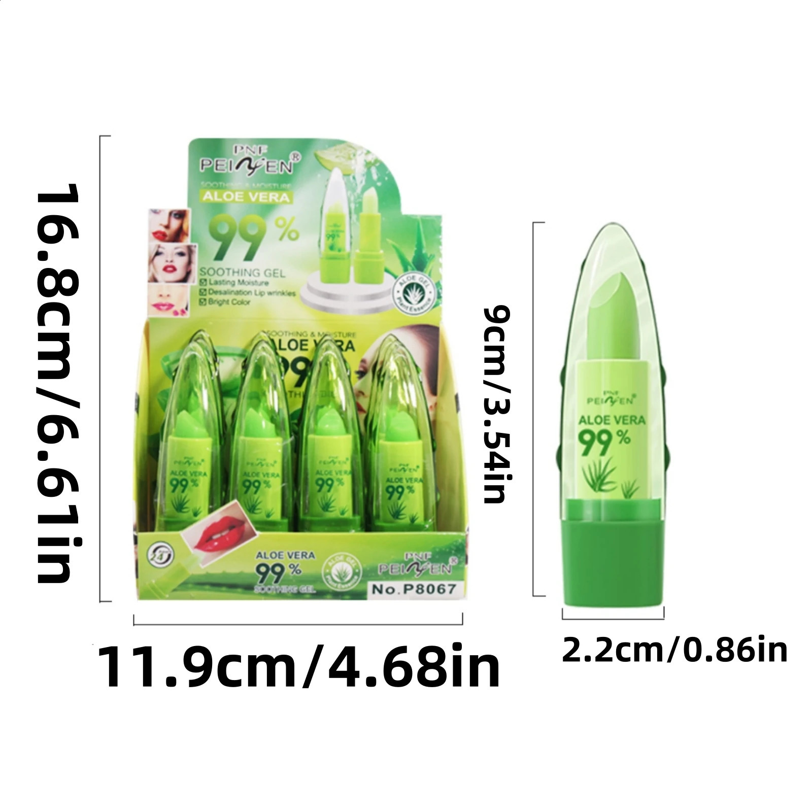 12PCS Set Aloe ct Lip Balm Color-changing Lip Balm Long-lasting Moisturizing Lipstick for Valentines Day Festival Gift 250121