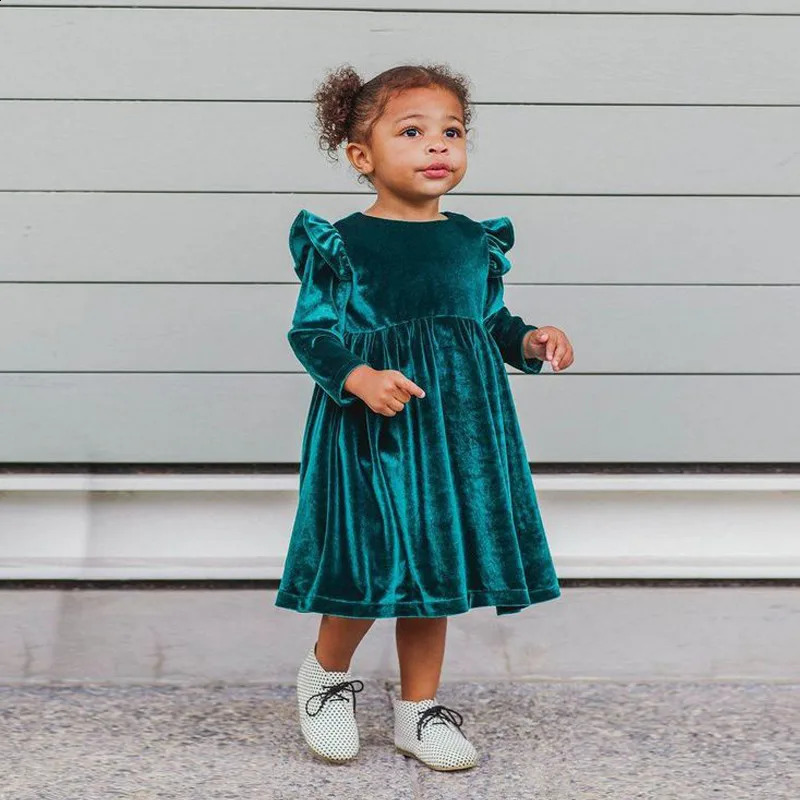 Mother daughter dresses Mom and me Women kids girl Autumn Velvet Long Sleeve Mother Daughter Dresses princess Family matching 250117