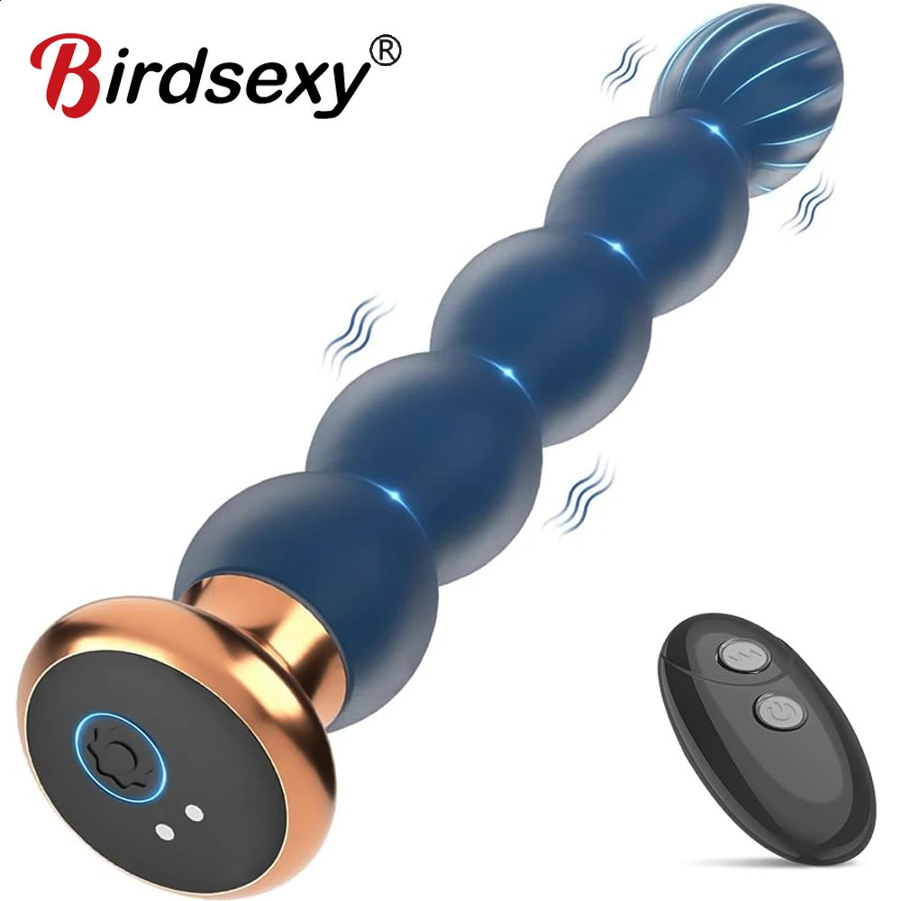 10 Speed Anal Vibrator Anal Beads Prostate Massage Dual Motor Butt Plug Stimulator Remote Control Vibrator Sex Toy For Men Women 250108