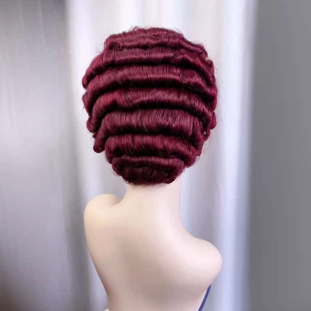 Lace Front Wig Cover T Shape Mini Elf Front Lace X Real Person Wig Short Curly Hair Partial Split Headset Customization