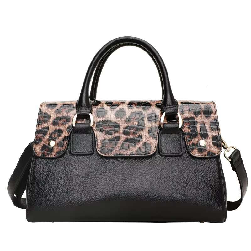Aidrani New Women's Handbag Made Of High Quality Cowhide, Leopard Pattern Design, Large Capacity Portable Briefcase