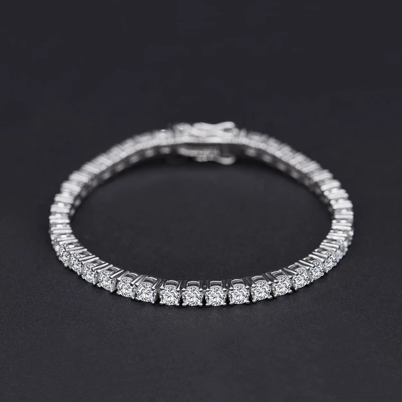 OEVAS 100% 925 Sterling Silver m Created Diamond Gemstone Bangle Charm Wedding Tennis Bracelet Fine Jewelry Wholesale DropShip 250121