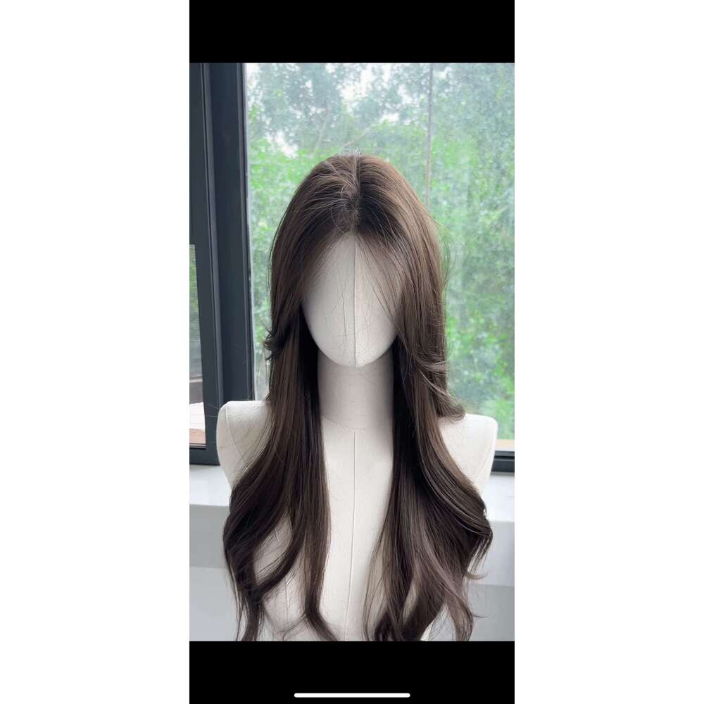 Lace Front Wig Cover T Shape Wig Long Head Cover Women S Micro Curly Full Top Simulated Human Hair Natural Lace Eight Character Summer Wig Cover