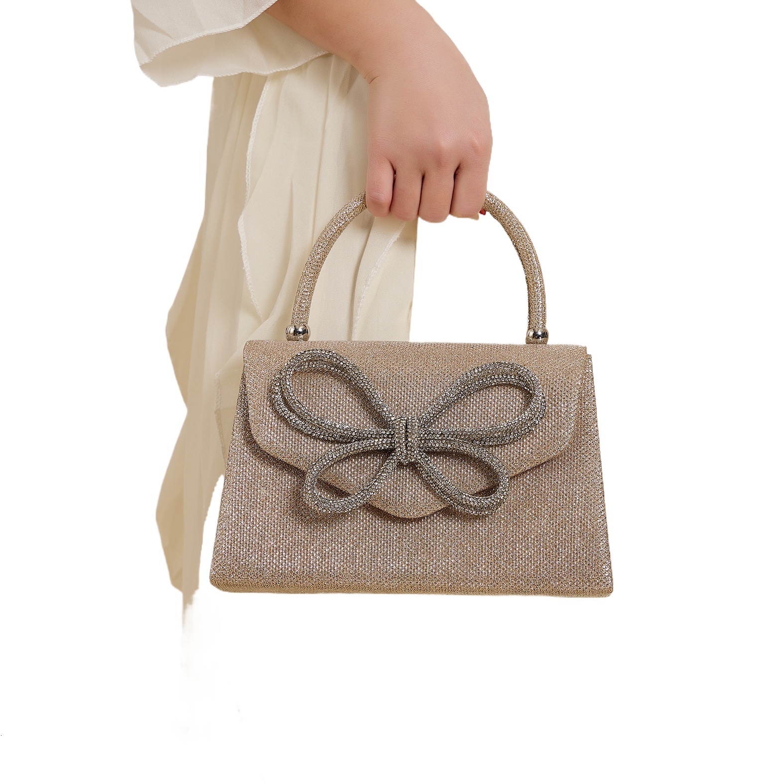 Dinner Rhinestone Butterfly Wedding Gift Handbag, Crossbody Bag, Straight Dress Bag