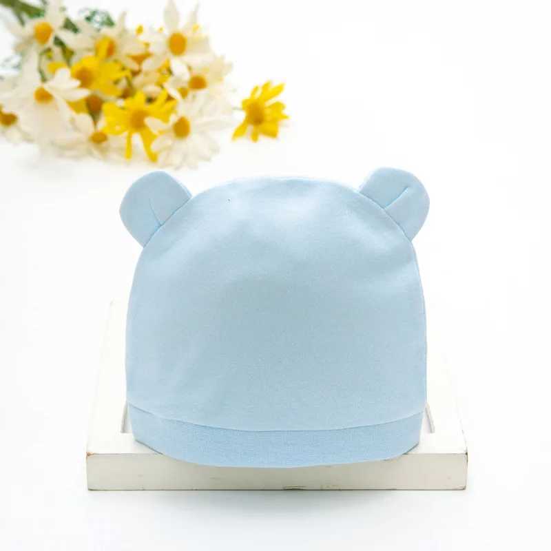 Korean Baby Pure Cotton Hat Cute Knitted Warm Newborn Cap Infant Beanie Solid Color Baby Girl Boy Soft Crochet Hats with Wing M250121