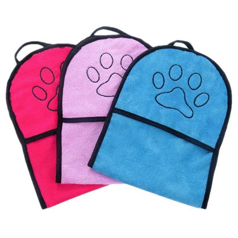 Soft Fiber Absorbent Cat Bath Towel Convenient Pet Cleaning Washcloth Dog Towel Quick Dry Pet Towel Bath Robe Cleaning Supplies M250118